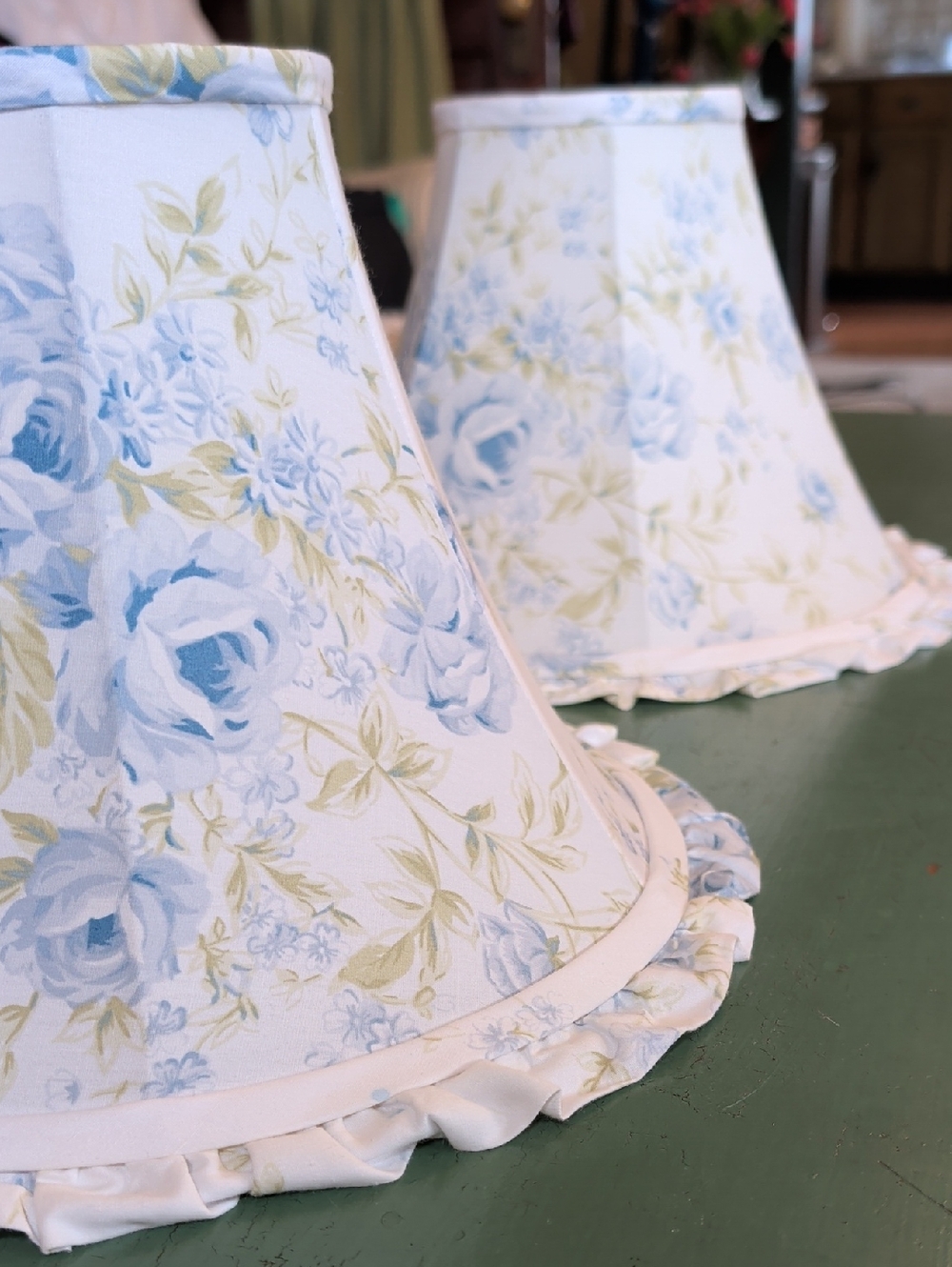 Rachel Ashwell Roses Ruffled Lamp Shades Romantic cottage Victorian girly Set